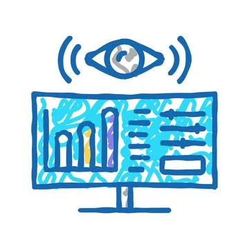 Monitoring system icon doodle illustration Stock Illustration