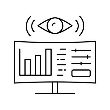 Monitoring system line icon vector illustration Stock Illustration