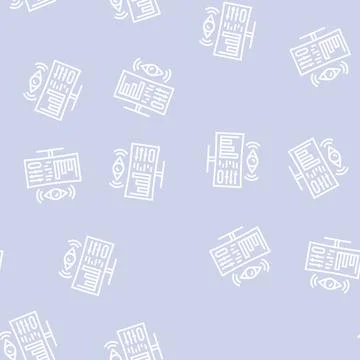 Monitoring system line seamless pattern 스톡 일러스트