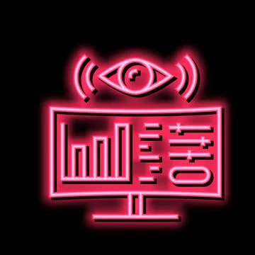 Monitoring system neon glow icon illustration Stock Illustration