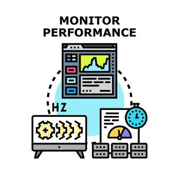 Monitoring system performance, data analysis, and optimization concept Stock Illustration