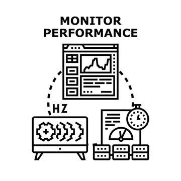 Monitoring system performance, data analysis, and optimization concept Stock Illustration