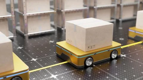 Monitoring system software. Warehouse automation. Concept of "Industry 4.0".. Stock-Illustration