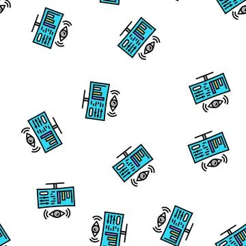 Monitoring system vector seamless pattern イラスト素材