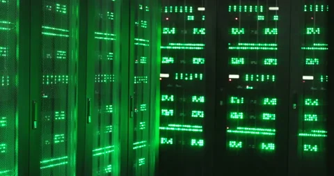 Monitoring technology of future. Digital world of internet storage. Processors Stock Footage 139452363