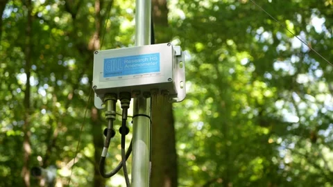 Monitoring technology science station eddy covariance systems consist anemometer Stock Footage 208851207
