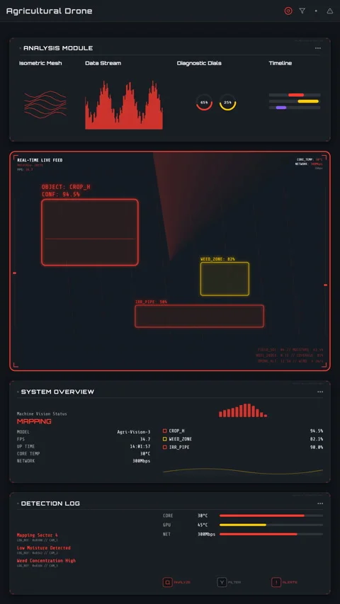 Monitoring telemetry of a multispectral crop sensing drone, Vertical 9:16 4K Stock Footage 340115467