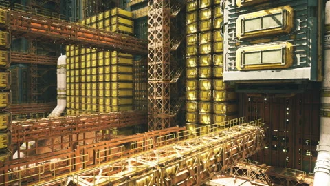 Monitoring tense environment. Complex machinery in highstakes setting Stock Footage 333991997