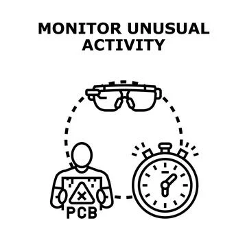 Monitoring unusual activity identifying potential problems Illustration
