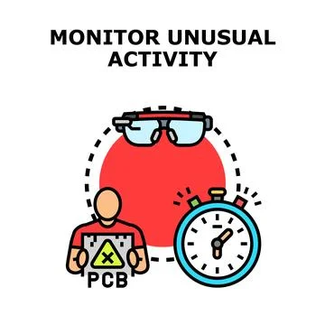 Monitoring unusual activity identifying potential problems Stock Illustration