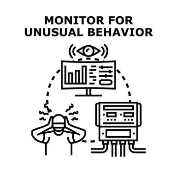 Monitoring unusual behavior for security and anomaly detection Stock Illustration