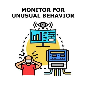 Monitoring unusual behavior for security and anomaly detection Stock Illustration