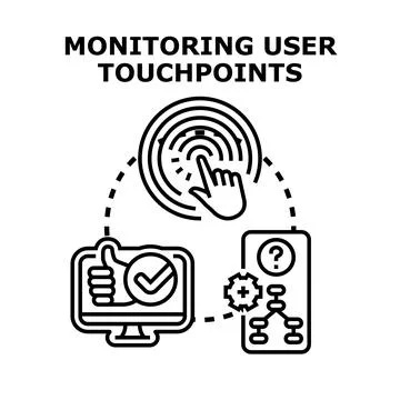 Monitoring user touchpoints for business optimization and customer experience Stock Illustration