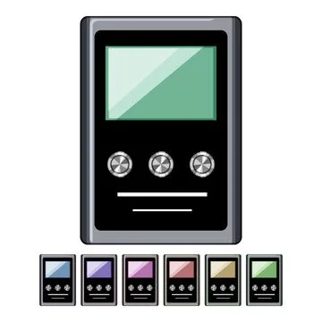 Monitoring watt meter cartoon vector graphic Stock Illustration