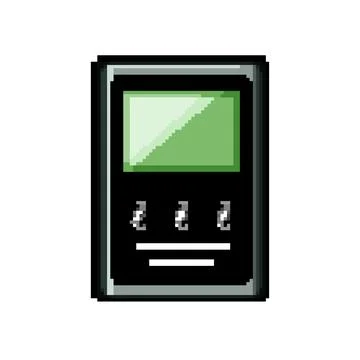 Monitoring watt meter pixel art vector illustration Stock Illustration