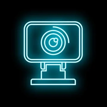 Monitoring webcam icon showing digital cybersecurity surveillance Illustrazione stock
