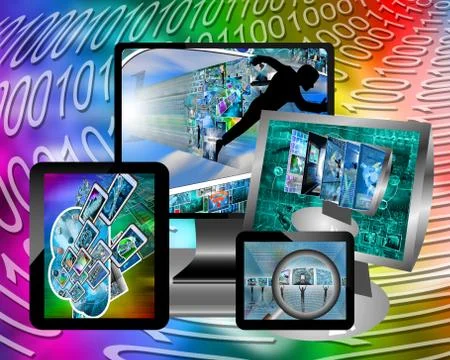 Monitors and tablets 스톡 일러스트