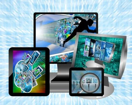 Monitors and tablets Stock Illustration