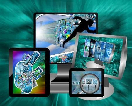 Monitors and tablets Stock Illustration