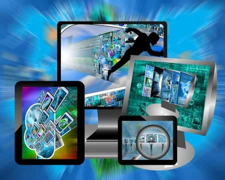 Monitors and tablets 스톡 일러스트