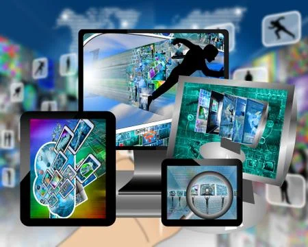 Monitors and tablets Illustrazione stock