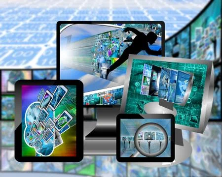 Monitors and tablets 스톡 일러스트