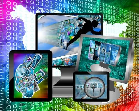 Monitors and tablets Illustrazione stock