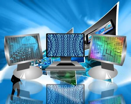 Monitors Stock Illustration