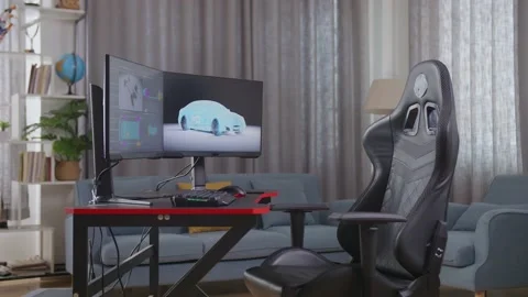 Monitors Of Two Desktop Computers Are Sh... | Stock Video | Pond5