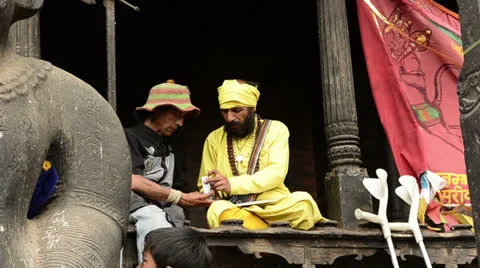 Monk and Nepalese Stock Footage 22803358