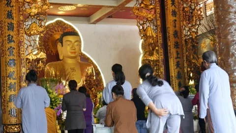 Monk, Buddhist in Vietnamese Temple Stock Footage 108254684