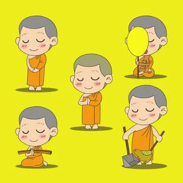 Monk cartoon Stock Illustration