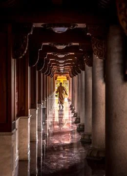 A monk in China Foto stock