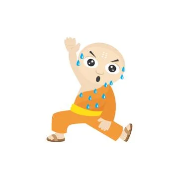 Monk Exercising Stock Illustration