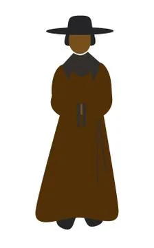 Monk. Flat style vector illustration Stock Illustration