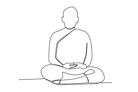A monk focused on meditating Stock Illustration
