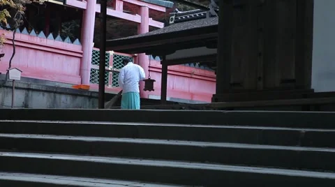 Monk in Kasuga shrine. Stock Footage 46179834