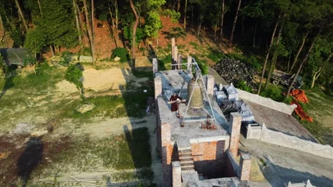 Monk knocks the bell asia Video stock 243378804