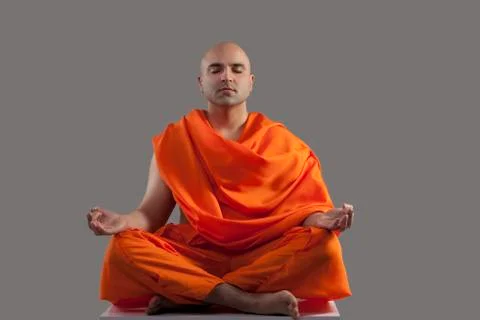 Monk meditating Stock Photos