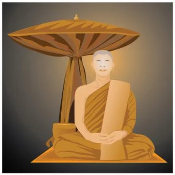 The monk meditation vector design Stock Illustration