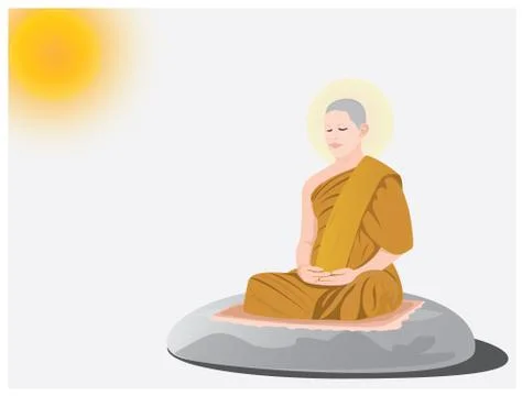 The monk meditation vector design Stock Illustration