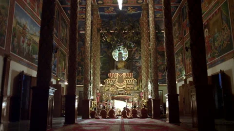 Monk praying in the temple,Cambodia, Stock Footage 134373380