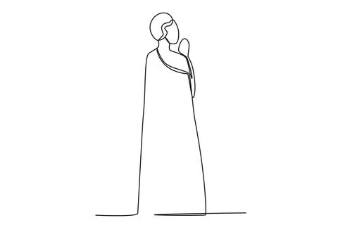 A monk prays to god Stock Illustration