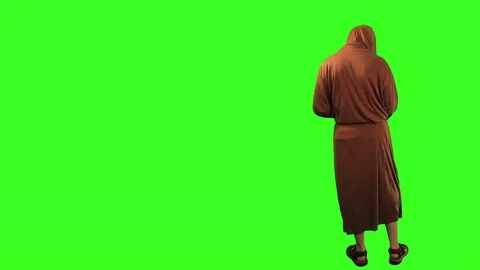 Monk reading alt back view Stock Footage 76227428
