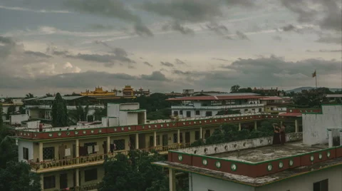 Monk school with monastery in the background Video stock 54627255