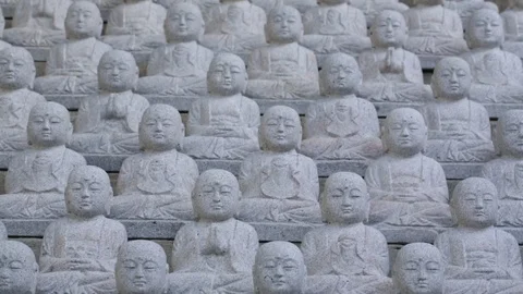 Monk Statues Stock Footage 105324932
