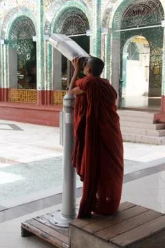 Monk tourist Stock Photos