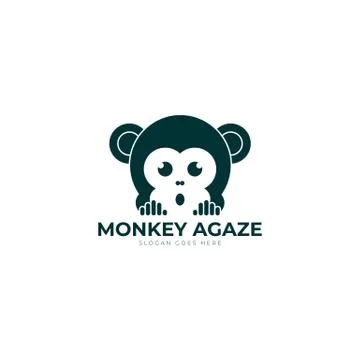 Monkey agaze logo concept Stock Illustration