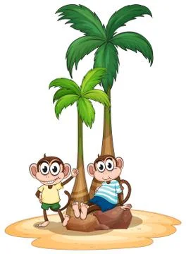 Monkey and tree Stock Illustration