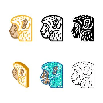 Monkey animal color icon vector edition Stock Illustration